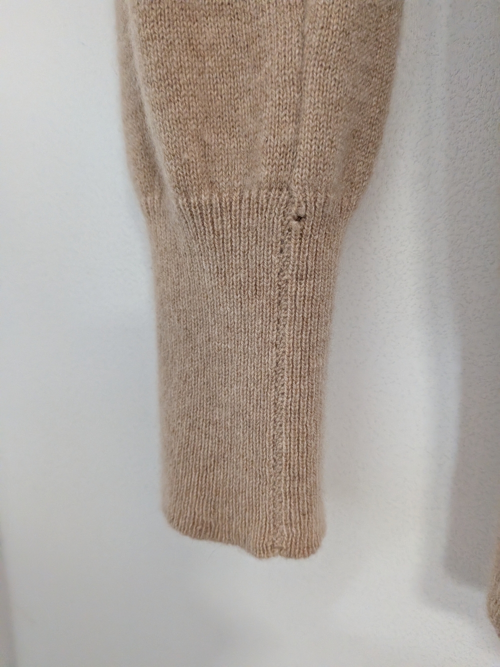 J. CREW Beige Italian Cashmere V-Neck Button Cardigan Sweater - Picture 4 of 5